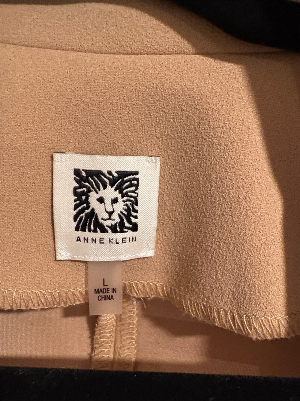Anne Klein Tan Open-Front Shawl Collar Blazer Jacket - Picture 2 of 3